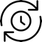 Horloge avec deux flèches tournant autour
