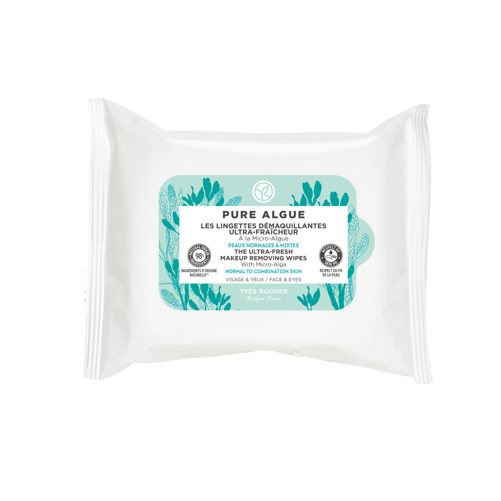 Les Lingettes Démaquillantes Ultra-Fraîcheur Pure Algue