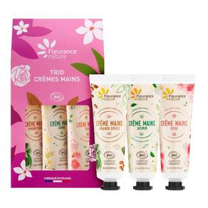 Trio Crèmes Mains Amande Rose Jasmin
